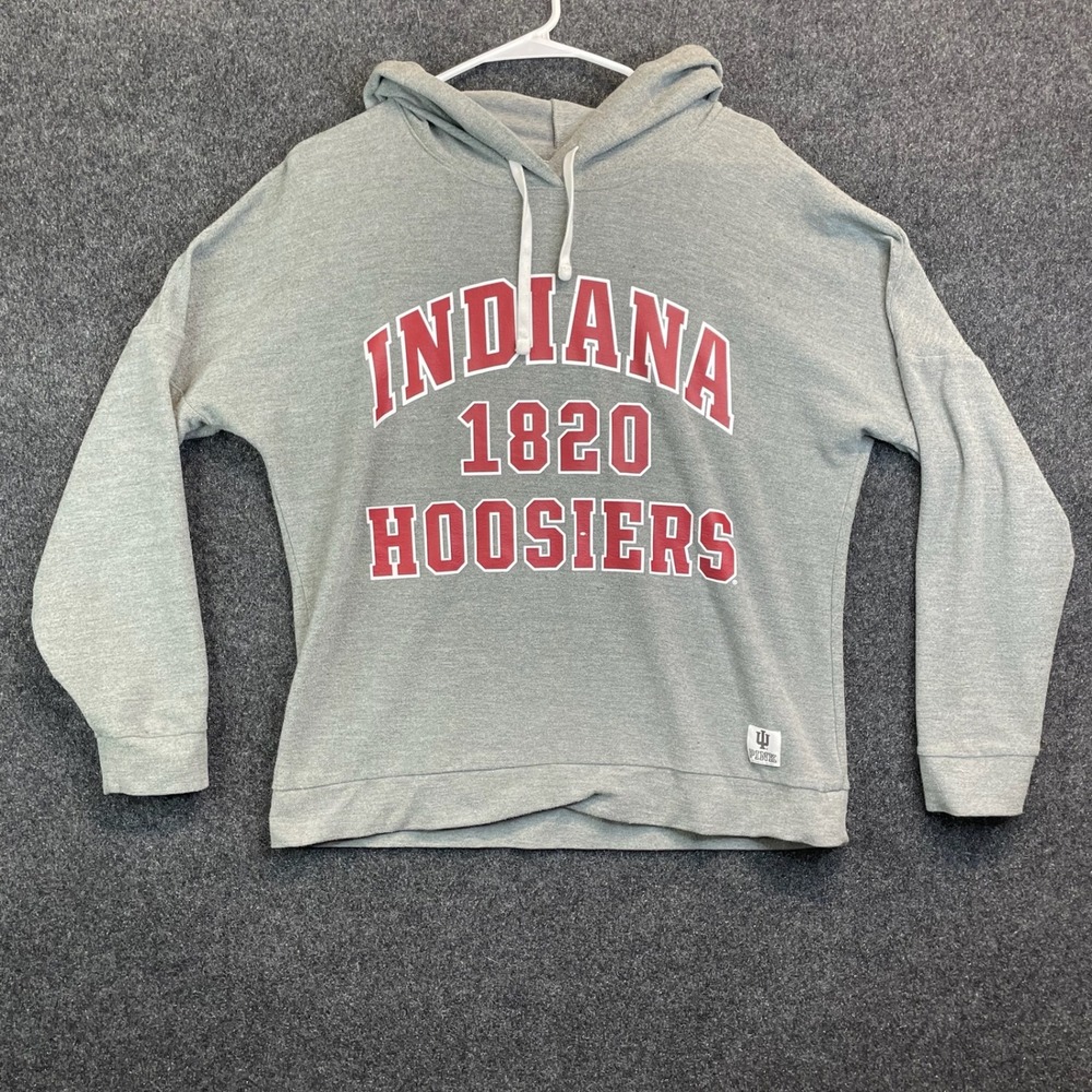 PINK Indiana University 1820 Hoosiers Hoodie Women's Small Gray